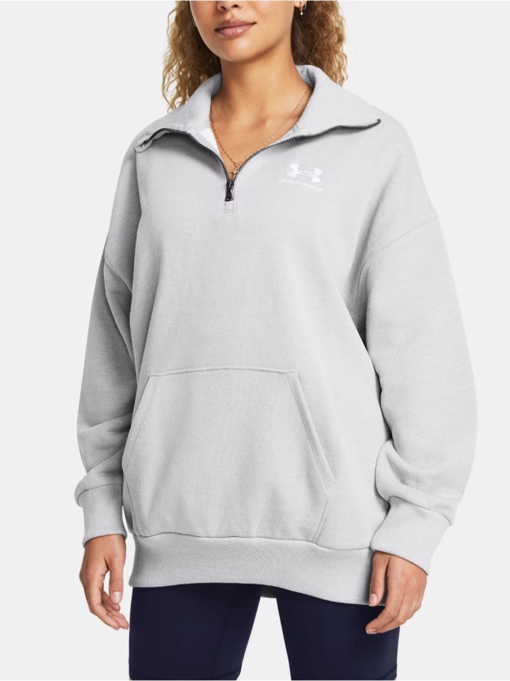 Under Armour Heavyweight Terry Oversized 1/4 Zip Small Grey NWT IN PACKAGE